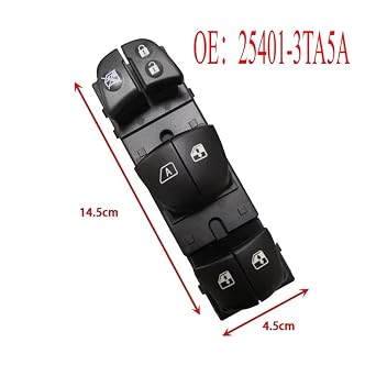 Window Control Switch Button For Nissan For Sentra For Rogue For Juke 2011-2019 25401-1KA0B 25401-3KA0A 25401-1KA0A Car Window Control Switch Master Button 25401-3TA5A