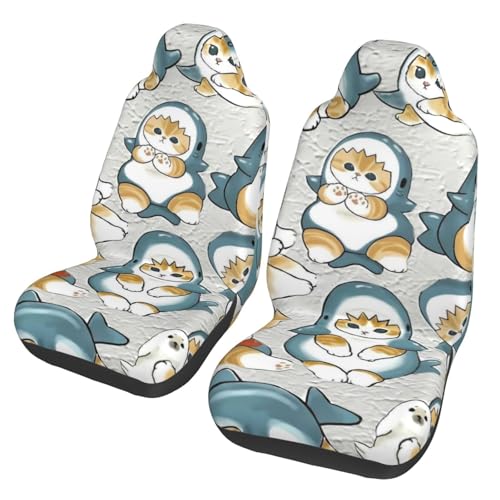 モフ-サンド カーシートカバー 2枚セット 前席用 カー用品 シートカバー Suv/軽/普通車適用 座席保護カバー 防塵 汚れ防止 滑り止め 通気性 取付簡単 伸縮生地 フロント座席適用 運転席 助手席 背面フルカバー おしゃれ かわいい 人気 四季通用