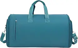 Dynamart Bolsa Porta Terno de Viagem, Nylon Impermeável, Grande 60L, com Compartimento para Sapatos e Roupas, Dobrável, Alça Ajustável, 60x32x30 cm (Verde)