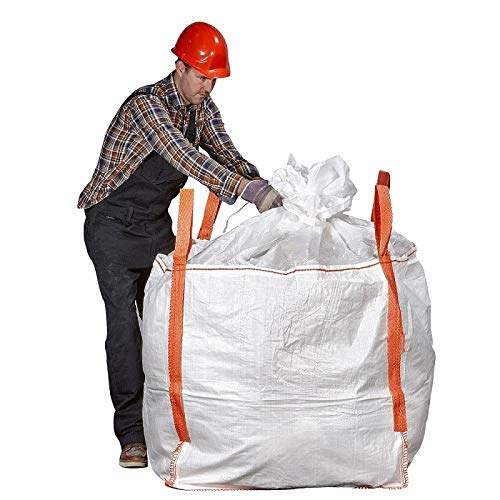 Big Bag 1000kg Refermable | Sac Big Bag 90x90x90cm avec Jupe de Fermeture | GRVS Résistant | Lot de 10 sacs