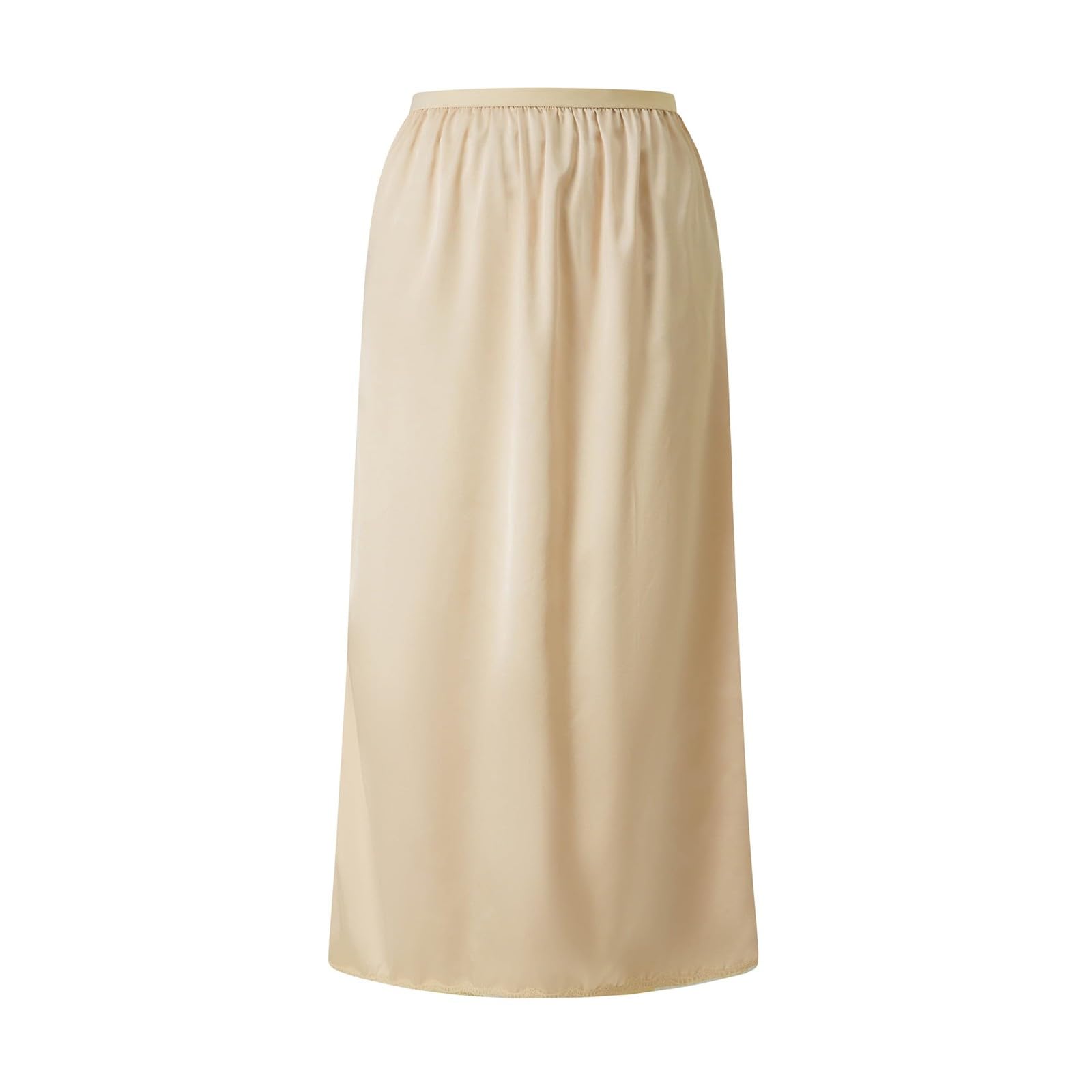 Womens Satin Half Skirts Elastic High Waist Soft Lightweight Long Dress Trendy Evening Party Guest Outfits Plus Size