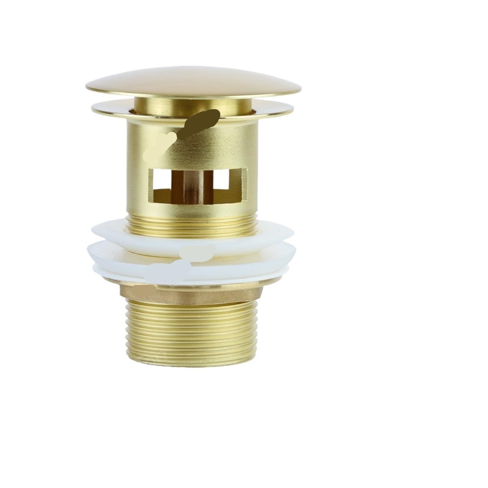 Tappo Lavandino Bagno Pulsante di scarico pop-up dorato Lavandino del bagno Scolapiatti Sifone Tappo di scarico Rubinetto for lavabo Accessorio Tubo for lavabo Nero(Brushed Gold Hole)