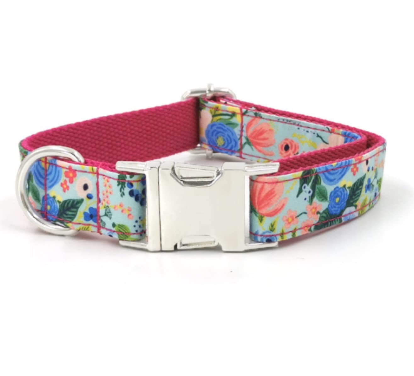 Correa Perro Correr Estampado de Correa Cuello Perro Mascota Ajustable Collar poliéster cómodo Suministros para Mascotas Antideslizantes Reforzada(42-48cm)