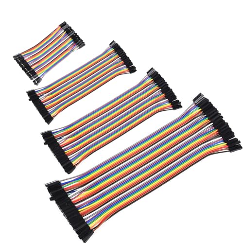 Leloco Dupont Jumper Kabel Set 160PCS Female-Female Kabel Steckbrücken 28AWG 10/20/30/40cm Mehrfarbige Jumper Wire mit Dupont Stecker für Arduino Raspberry Pi & Elektronikprojekte