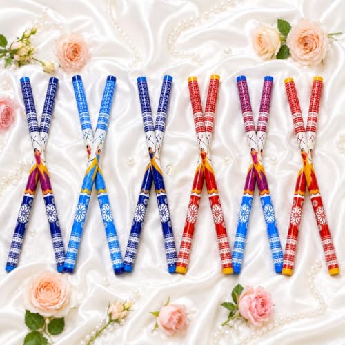 Image of Wooden Premium Dandiya Sticks For Dance Garba Night Navratri Celebration Party Accessories / Traditional Indian Festive PVC Coated 1 Pair / 2 Pair / 3 Pair / 6 Pair / 8 Pair / 12 Pair Dandiya Raas Sticks For Women Men Kids Adults