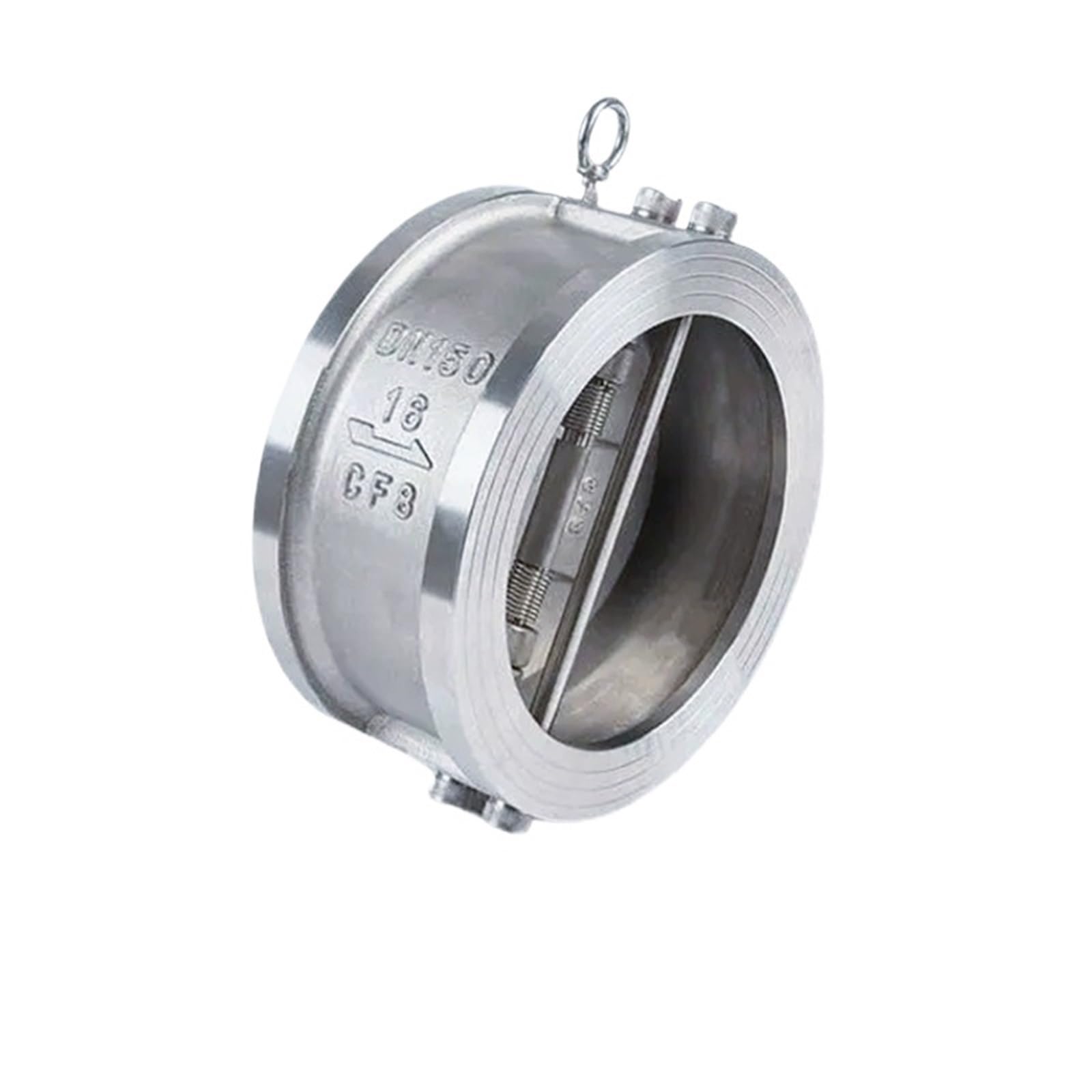 304 stainless steel H76W-16P butterfly check valve double disc wafer check valve check valve DN40 80 100(DN65)