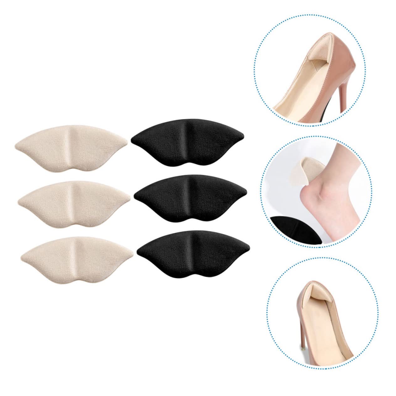 Paare High Heels Fersenaufkleber Hacke Fersenpolster Absatzpolstereinsätze Damen Ferseneinsätze Fersenschutz Fersengriffe Einlegesohlen Wildleder Schuh Fräulein Weicher Mund
