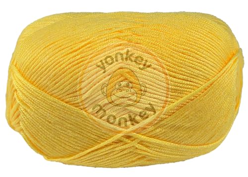 Image of 10-Pack of Yonkey Monkey 500 Grams Yarn - 70% Rayon derived from Bamboo, 30% Cotton - Imported - Yellow 9017