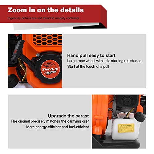 image for huangjiaxinss 63CC Backpack Gas Powered Leaf Blower, 2-Cycle Engine Ga