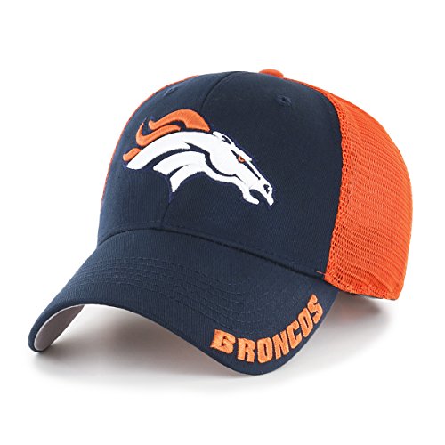 OTS NFL Denver Broncos Men's Hursh Center Stretch Fit Hat, Team Color, Large/X-Large