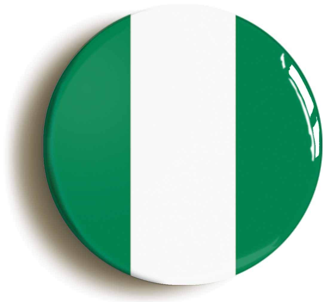 Nigeria National Flag Fridge Magnet (Circular 2inch / 50mm Diameter)