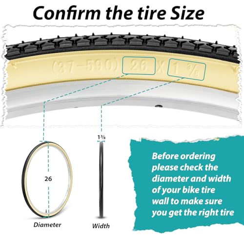 MOHEGIA 26×1 3/8 Inch Bike Tires (37-590 mm) – 2-Pack