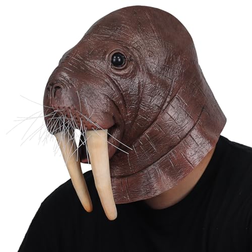 Walrus Mask Latex Full Head Sea Animal Mask Adult Halloween Cosplay Costume - image 2