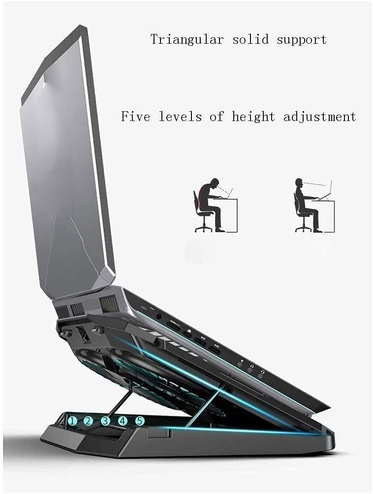 Pad di Raffreddamento della Ventola del Computer Portatile for i Laptop da 12 "-17.3", 2 Fan di Raffreddamento con luci, for Uso Domestico e Ufficio