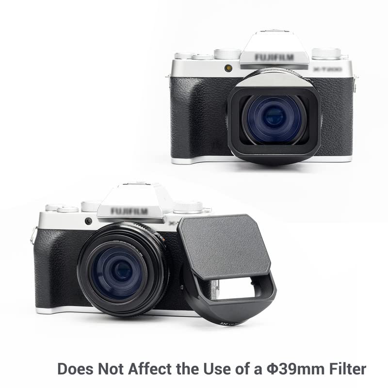 JJC LH-XF27 Paraluce in Metallo con Cappuccio per FUJIFILM XF 23mm XF 27mm F2.8 R WR, Sostituisce il Paraluce Originale Fujifilm LH-XF27, Riduce il Bagliore Dell'obiettivo - Protegge L'obiettivo