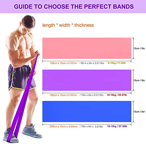 Resistance Bands Set, 3 Pack Professional Latex Elastic Bands for Home or Gym Upper