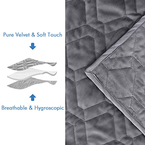 David's Home Velvet Quilt Set Queen Size Bedspread Diamond Geometric Pattern Lightweight Soft Coverlet With 2 Pillowcases-3Pcs, 90X92 Inches, Grey #TOP5