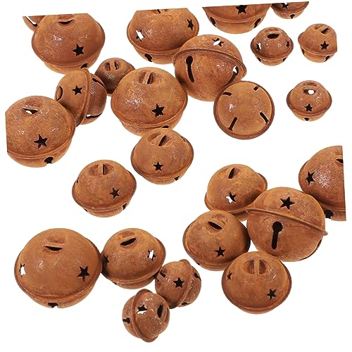 Cabilock Campanas Colgantes Navideñas Vintage 3 Tamaños, Campana Decorativa Metálica Acabado Envejecido, Ligera y Portátil, para Decoración De Árbol De Navidad y Ambiente Festivo, Juego De 30 Piezas