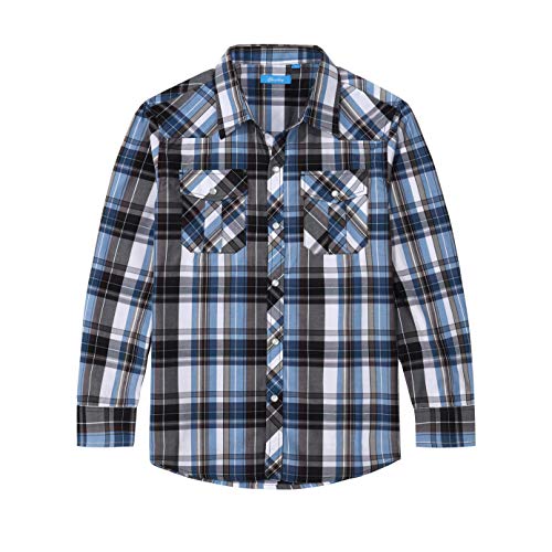 Boy's Toddler Child Kids Casual Dress Western Long Sleeve Snap Plaid Button Down Shirts