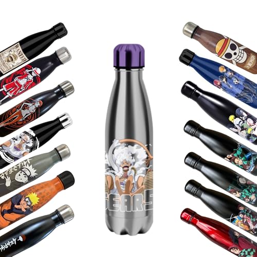 Homadict Thermosflasche One Piece – Trinkflasche aus Edelstahl – Luffy Gear 5 Laufen – hält heiß und kalt 12 Stunden – Sport, Reisen, Alltag – 500 ml – BPA Free – offizielles Lizenzprodukt
