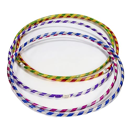 FlickBuyz Hula Hoop - Multicolor Fitness Hula Hoops - Plain and Glitter 45cm 55cm 65cm 75cm 80cm Plastic Hula Hoops Fitness and Dance Exercise Hoola Hoops (1 Glitter (45cm))