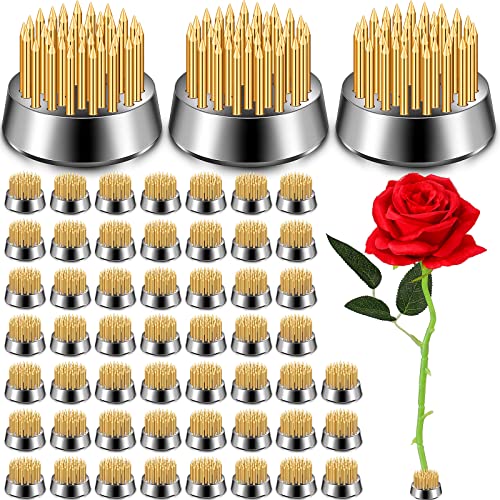 Remerry 48-Piece Mini Round Flower Frogs for Arrangements, Ikebana Decoration Supplies, 23 Mm/ 0.9 Inch in Diameter (Gold)