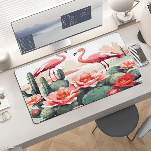 Cactus Flamingo Rose Flowers Pad Mouse Grande Antideslizante miniatura 6
