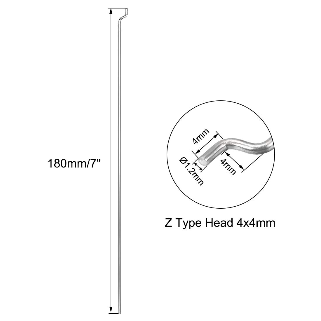 Sourcing Map Lot De 20 Tiges Z Acier 1.2mm X 180mm - Pièces RC Avion, Bateau, Voiture