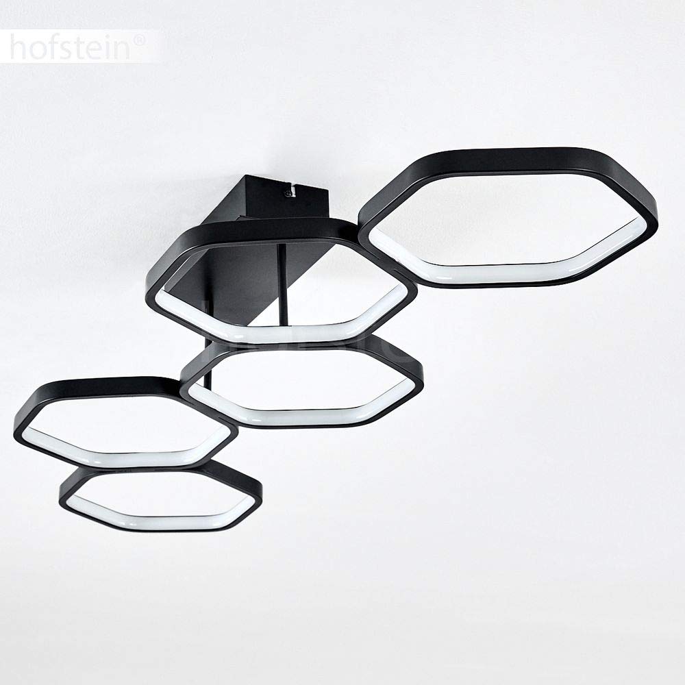 Halmstad LED Deckenleuchte – 5-flammig, 24W, 3000 Lumen, Dimmbar, Schwarz