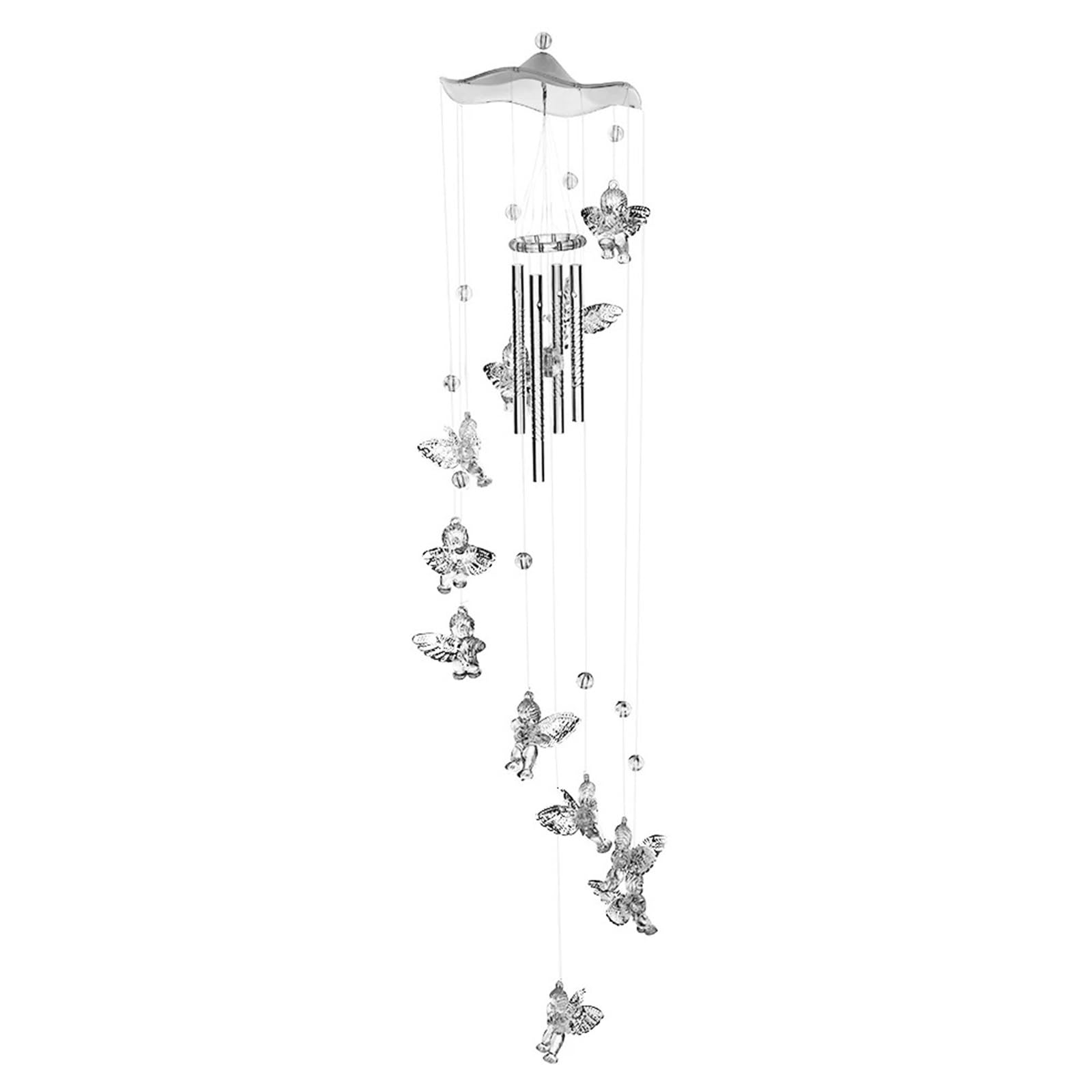 Campane A Vento Campanelli eolici a forma di farfalla e angelo, in lega alluminio, con campanelle sospese, decorazioni for la casa, oggetti scena, altalena for balcone esterno
