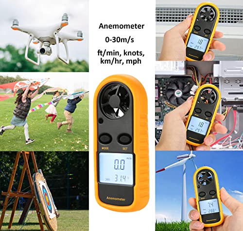 Wind Speed Meter Hallocool Handheld Wind Anemometer With Temperature Measurement, Air Flow Velocity Meter Wind Speed Gauge For Shooting Windsurfing Fishing Hunting #TOP2