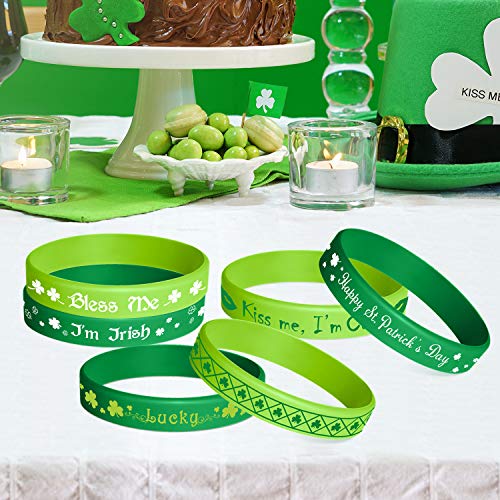 TUPARKA-St-Patricks-Day-Rubber-Wristbands-Silicone-Shamrock-Irish-Wristband-Bracelet-for-Party-Favors-Kids-School-Gifts-Supplies-36-Pcs-6-Styles TUPARKA St Patricks Day Rubber Wristbands Silicone Shamrock Irish Wristband Bracelet for Party Favors Kids School Gifts Supplies 36 Pcs 6 Styles
