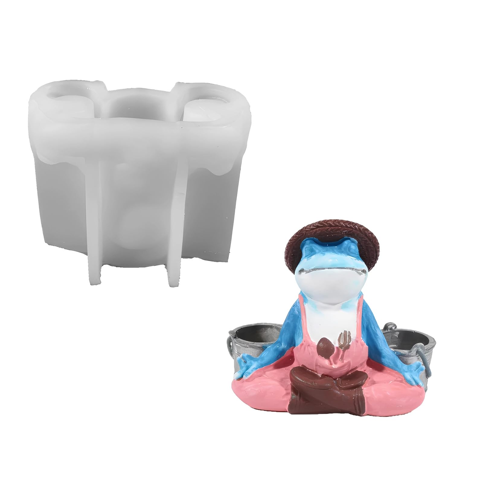 Alksubbm Meditations Frogs Holder Silicone Molds Ice Cubes Molds Tray for and Home Decoration with Easyly Release Aromas