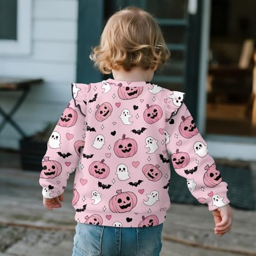 GePrint Little Girls Long Sleeve Top Breathable Polyester Spandex Fabric No Cap Crew-Neck Sweatshirt Washable for Daily Life4