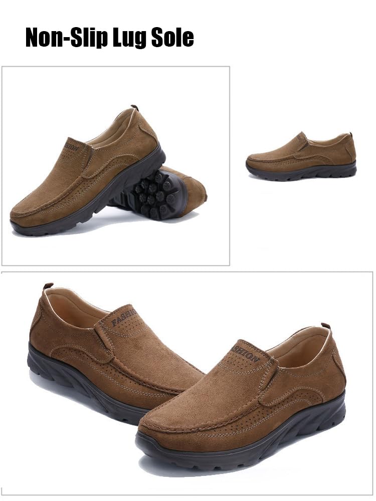 Men's Canvas Platform Arch Support Walking Loafers Comfortable Slip-On Soft Soles Lightweight Breathable Thick Cushion Casual Orthotic Hiking Sneakers for Standing All Day4