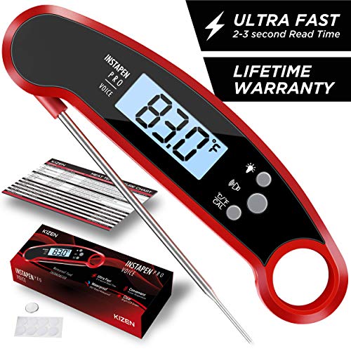 Kizen Instapen Pro Instant Read Meat Thermometer - Best Waterproof Thermometer with Talking