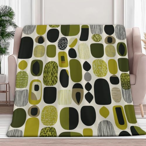 Couverture de Lit Flanelle Impression Douce Vert Olive 180x200