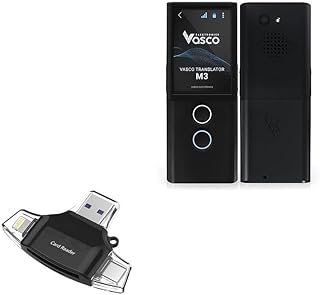 BoxWave Smart Gadget Compatible with Vasco Translator M3 - AllReader SD Card Reader, microSD Card Reader SD Compact USB - Jet Black