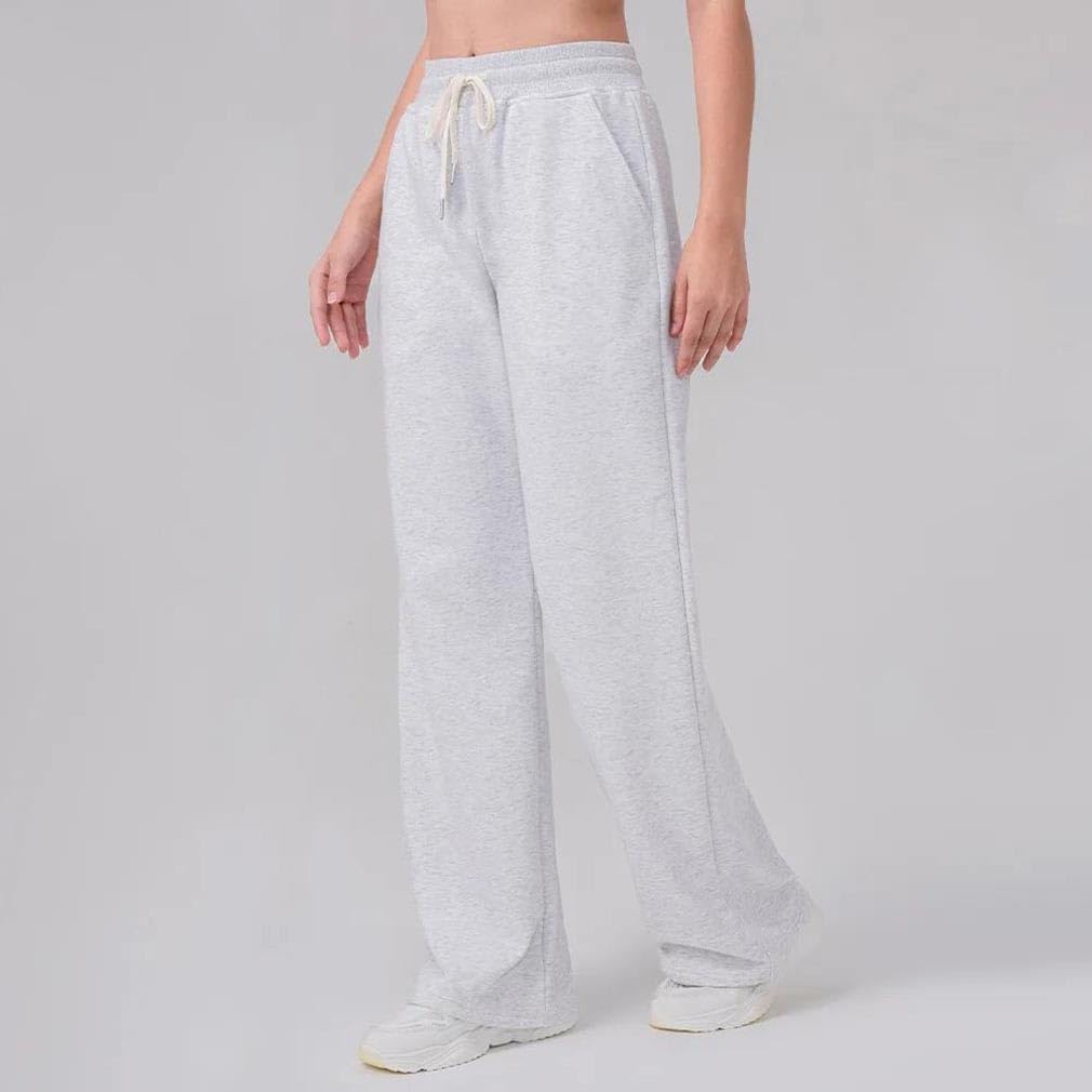 Women's High Waist Drawstring Wide Leg Pants Loose Casual Trousers
