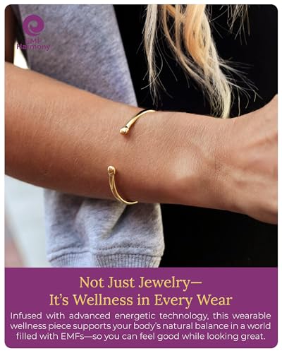 EMF Harmony Cuff Bracelet - Holistic Wellness Energetic Jewelry - Pure Light Cuff for Peace of Mind3