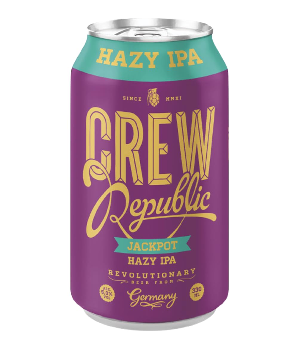 CREW REPUBLIC Jackpot Hazy IPA Craft Bier (20x0,33l) - Naturtrüb & Frisch - Nach Reinheitsgebot Gebraut - Inkl. 5€ Einwegpfand