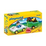 PLAYMOBIL 1 2 3 - 70181 - Fahrer mit Auto und Anh�nger