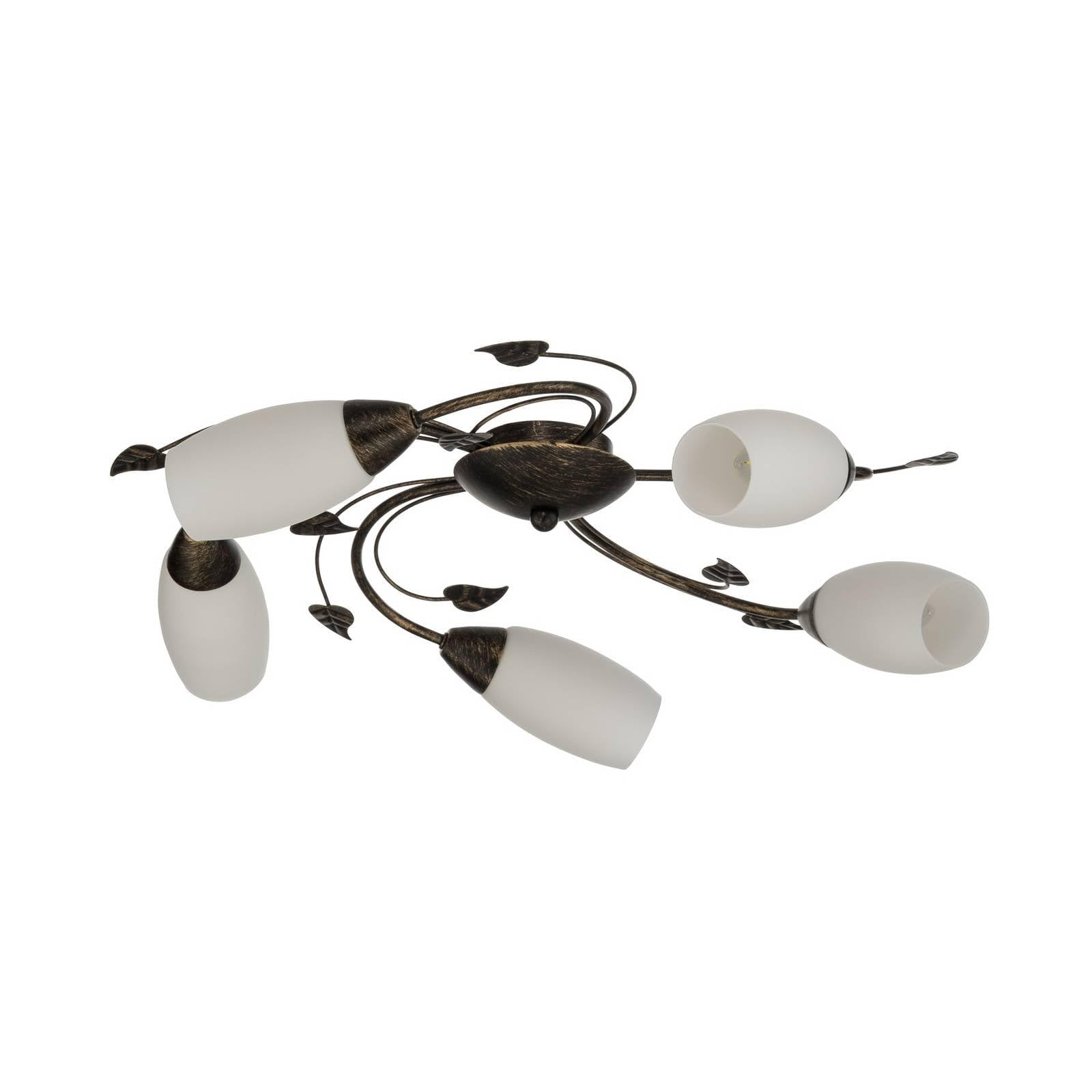 Lindby Lámpara de techo Stefania en Marrón hecho Metal e.o. para Salón & Comedor (5 llamas, E14) lámpara