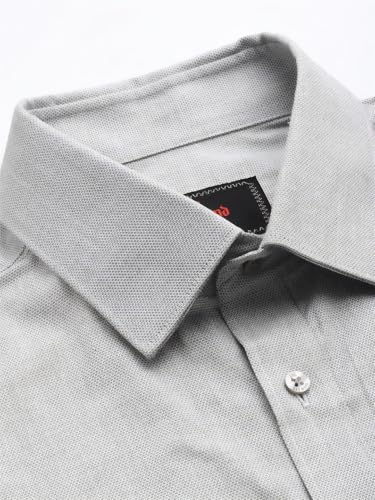 Image of Raymond Men Slim Fit Structure Pattern Pure Cotton Semicutaway Collar Full Sleeve Formal Shirt
