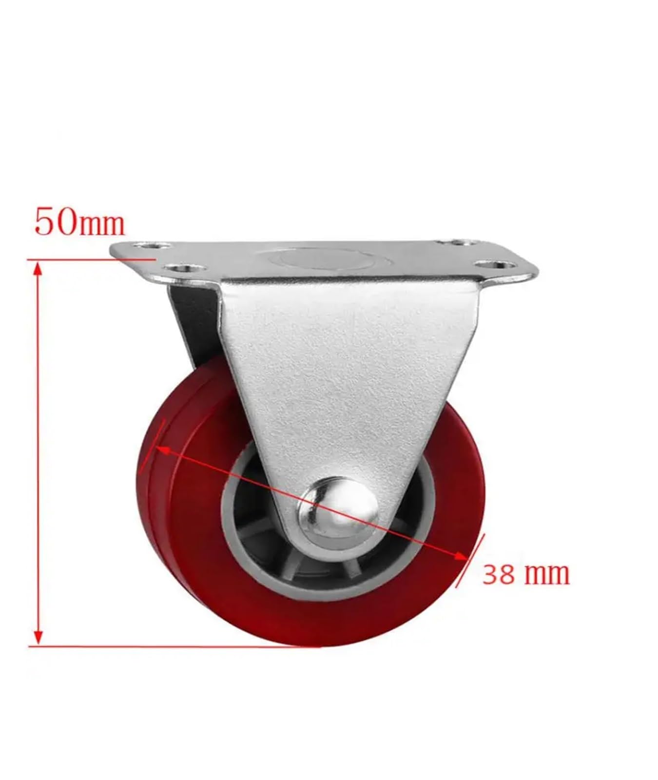 4 Pieces/lot 1.5 inch Maroon PU Directional Caster 38mm Silent wear-Resistant Polyurethane Pulley Furniture Wheel Screw-Free
