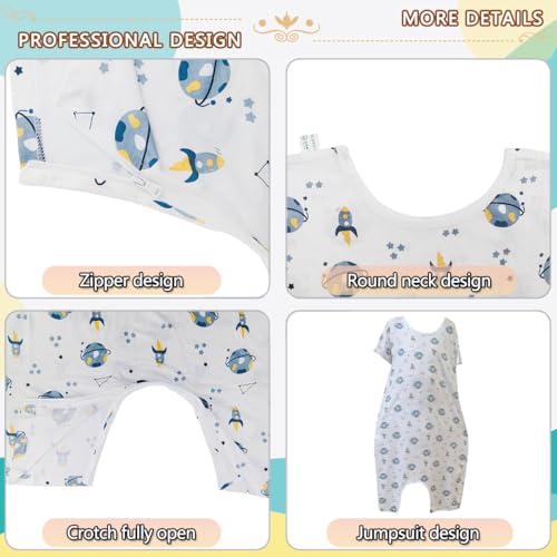 Image of Unisex Anti-Strip Adaptive Jumpsuit with Back-Zipper,One-piece Short-sleeved Trousers,Suitable for Seniors,Dementia Patient,Alzheimer's Patients,Incontinence Care