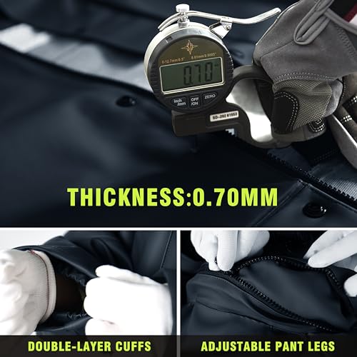 Commercial Fishing Suit-Professional Grade Heavy Duty Jacket with Bib 0.70mm Thickness Foul Weather Gear4