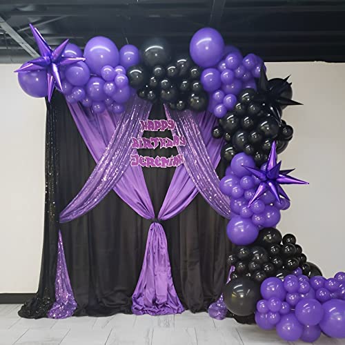 Image of Voircoloria 130pcs Purple Balloons Different Sizes 18 inch 12 inch 10 inch 5 inch Party Latex Balloons for Birthday Baby Shower Halloween Wedding Valentine's Day Party Bachelorette Decorations