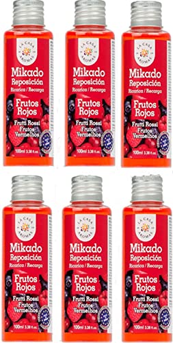 Aromas Mikado Reposición Con Varillas (Frutos Rojo, 6*100ml)