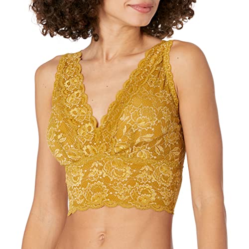 Cosabella Women's Say Never Curvy Plungie Longline Bralette, Chartreuse Gold, Large